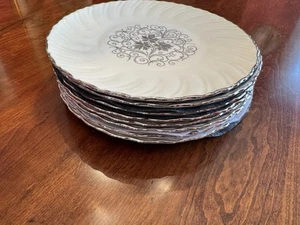 Valera by LENOX - 10 1/2” Dinner Plate - Platinum Trimmed E537 U.S.A. - Picture 1 of 3