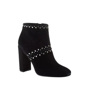 Sam Edelman Chandler Black Suede Leather Studded Booties Boots Size 7.5 - Picture 1 of 13
