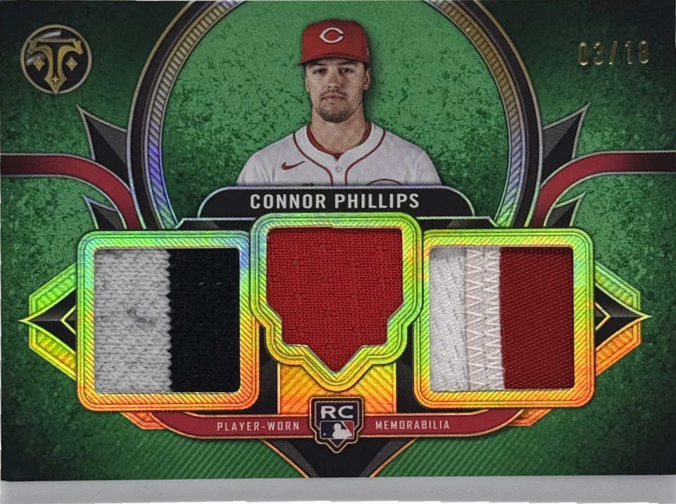 2024 Topps Triple Threads Connor Phillips Rookie Team Relics /18 Reds - Image 1 of 2