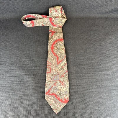 Галстук мужской Oscar de la Renta красный пейсли 100% шелк 58 x 3,25 - Изображение 1 из 4