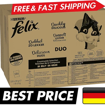 Felix Cat Food Wet in Jelly, Variety of Flavours, Large Pack of 120 (120 x 85 g) - Bild 1 von 4