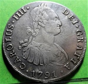 CARLOS IV, 8 Reales, 1791, POTOSI -PR, Silber, KOLONIAL SPANISCH - Bild 1 von 2