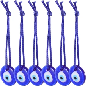 6Pcs Glass Evil Hanging Decor Turkish Style Gift Ornaments - Picture 1 of 12