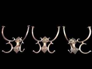 Set of 3 Geometric Brass Coat Hooks GA20238 - Picture 1 of 13