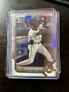Jackson Chourio 2022 Bowman Draft Rookie Chrome REFRACTOR BREWERS W - Picture 1 of 1