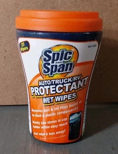 Spic And Span Auto/Truck/RV Protectant Wet Wipes 25ct Fit in Cup Holder 2009 New - Picture 1 of 5
