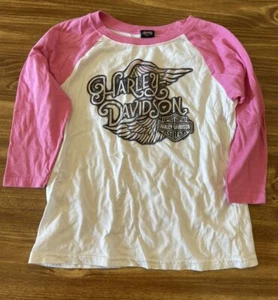 Girls Harley Davidson 3/4 sleeve size small - Picture 1 of 5