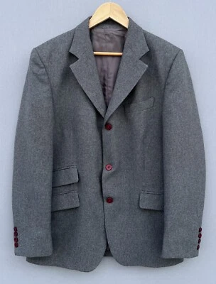 Rare Vintage GIANNI VERSACE V2 Wool Logo Buttons Blazer Jacket Gray Size 50 - Image 1 of 4