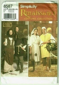 Women's Men's XS-XL Renaissance Peasant Costume Dress Sewing Pattern Simplicity - Picture 1 of 2