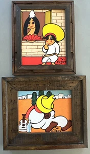 Signiertes Xavier Cugat „Lovers Leap“ & „Too Much Tequila“ 8x10“ Öl auf Karton - Bild 1 von 11