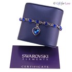 Bracciale donna argento Swarovski Elements originale G4Love cristalli cuore blu