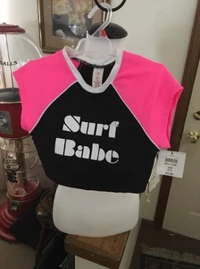 Op Junior's Black Hot Pink Surf Babe Swim Cover Top Sz S/CH (3-5) - Picture 1 of 3