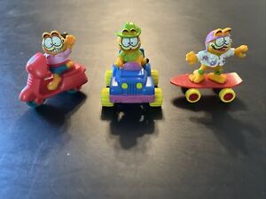 Vintage 1986 Mcdonald's Happy Meal Garfield Toys - Excellent Condition