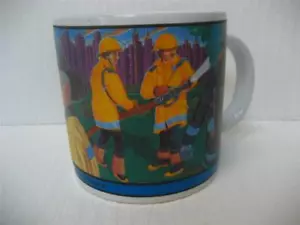 Firefighter Fireman Mug Cup The Professionals 1990 Alberte Price Dedication Vtg - Picture 1 of 12