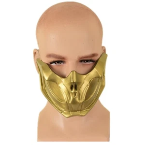 Mortal Kombat 11 Violent Fighting Game Headgear Scorpion Half Face Latex Mask - Picture 1 of 10