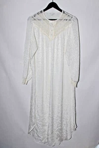 VTG Vintage Oscar de la Renta Night Gown White Lace size S Long Sleeve - Picture 1 of 6