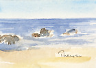 Beach - Original art Unmatted ACEO or ATC watercolor