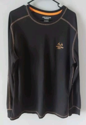 Camisa RealTree Negra Para Hombre XL/46-48 Manga Larga Naranja Doble Puntada Mezcla de Poliéster Foto 1 de 4