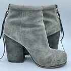Jeffrey Campbell LIMITED EDITION Grey Suede RUMBLE Leather Ankle Boots Booties