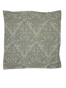 Pottery Barn Euro Sham Beige Jacquard Damask Pattern 26" X 26" Cotton Blend - Picture 1 of 4
