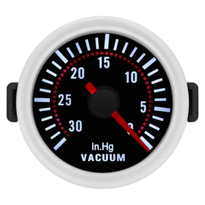 52mm Universal Pointer Auto Car Vacuum Gauge -30~0 in.Hg Meter White LED Gauge - Picture 1 of 11