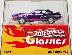 Hot Wheels 1971 Cuda 440 American Classics Series - C6467 NRFB 2003 Purple 1:43 - Picture 1 of 7