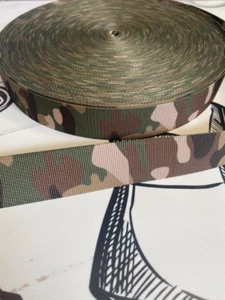 Camouflage Camo Army Print Polypropylene Strap Webbing, BELTS, LANYARDS,STRAPS - Picture 1 of 6