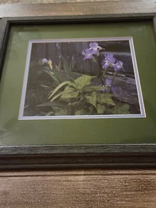 Iris Blumen gerahmt mit Passepartout lila Kunstwerk Fotografie - Bild 1 von 6
