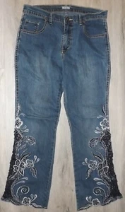 LONA JIDATA LENTEJUELAS ADORNO TALLA 34 MUJER ELÁSTICO PRELAVADO DISEÑADOR JEAN AZUL - Imagen 1 de 11