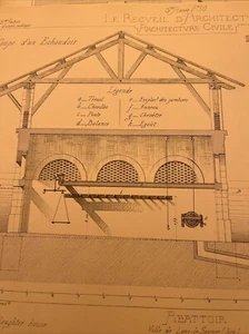 ARCHITECTURE JURA - Abattoir Lons-Le-Saunier - 9 Gravures - échaudoir, brûloir.. - Imagen 1 de 10