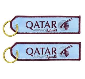 13428 QATAR AIRWAYS AIRLINE RBF REMOVE BEFORE FLIGHT AVIATION FABRIC KEYRING - Bild 1 von 1