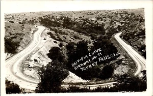 Vintage RPPC Postcard OK Oklahoma Turner Falls Hair Pin Curve Hwy 11 Posted 1950 - Picture 1 of 3