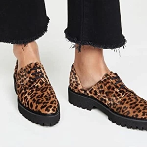 Freda Salvador Alana Lug Sole D'orsay Oxfords Cheetah print Avant Garde 6.5 - Picture 1 of 15
