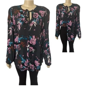 Torrid Crinkle Gauze Button-Front Peasant Top Plus Size 2 2X 18-20 #D65190 - Picture 1 of 7