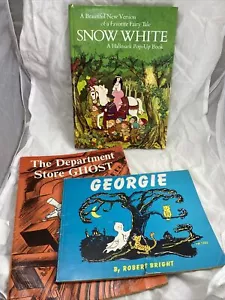 Vintage Kids Book Snow White Pop Up Hallmark Georgie Dept Store Ghost 3 Books - Picture 1 of 17