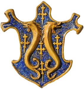 Stemma maiolica famiglia Pazzi Firenze - Coat of arms of the Pazzi family 12285 - Bild 1 von 1