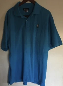 Psycho Bunny Polo Shirt Men's 8 (2XL) Blue Hot Pink Solid Logo Short Sleeve - Picture 1 of 12