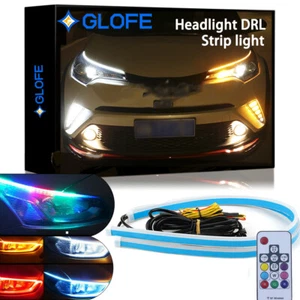 60 cm RGB LED DRL Tira de Señal de Giro Faro de Coche Control Remoto 2 PIEZAS - Imagen 1 de 9
