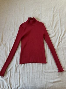 Shinestar Long Sleeve Turtle Neck T Shirt Womens Size L Red - Picture 1 of 15