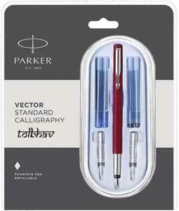 Parker Vector Standard Black CT Calligraphy Fountain Pen (Fine, Medium & Broad) - Picture 1 of 5
