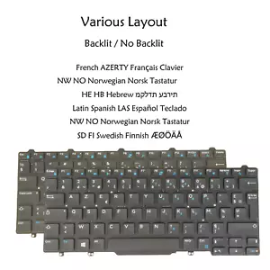 Teclado para Dell Latitude 13 Education, 13 7350, 3340 3350 5480 5488 5490 5491 - Imagen 1 de 19