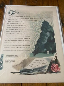 Vintage 1943 DeBeers Diamonds With Loving Pride ad - Picture 1 of 1