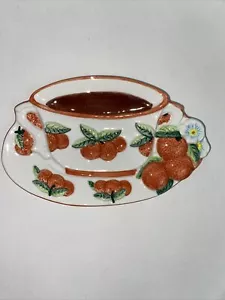 Spoon rest colorful oranges and orange blossom, green leaves -new old stock VTG - Picture 1 of 4