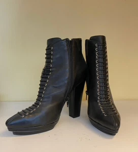Jeffrey Campbell Ibiza Last Boot Heel Pointy Toe Lace Up Front Dario Size 9 - Picture 1 of 19