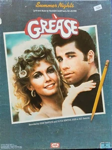 Grease Oliva Newton John John Travolta Summer Nights Piano Vocal Sheet Music - Picture 1 of 3