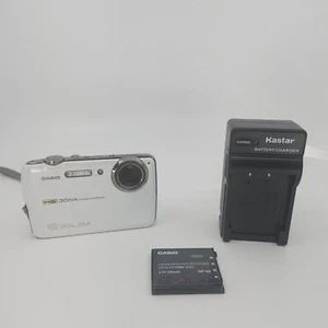 CASIO EXILIM HS EX-FS10 9MP Digital Camera  + Battery + Charger - White- Tested  - Picture 1 of 10