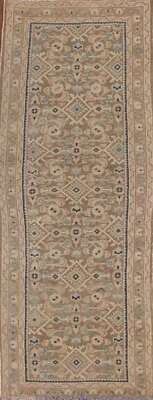 Muted Semi-Antique Hamedan Evenly Low Pile Area Rug Wool Handmade 4'x6' Carpet - Image 1 of 4