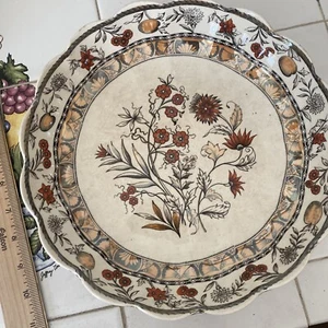 Antique 1879-1890 W T COPELAND & SONS Earthenware WILD FLOWERS 10.5”Serving Dish - Picture 1 of 2