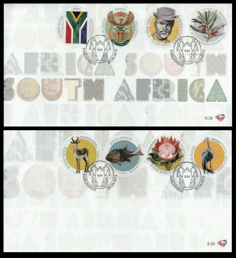 [SJ] National Symbols Of South Africa Logo Cowboy Fish Flower Deer (FDC) *odd  - Image 1 of 4