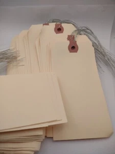 Konvolut (100) Nr. #5 Manila verstärkte Drahtanhänger - Gepäck - Inventar - Versand - Bild 1 von 3